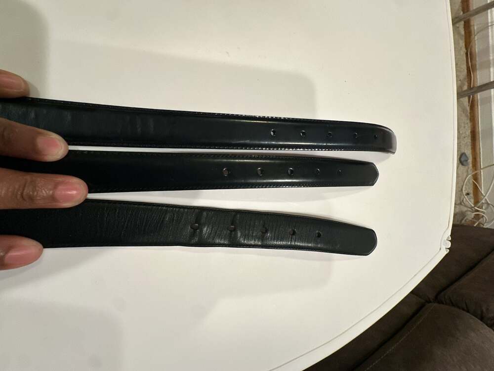 Three Coach Handcrafted Genuine Leather Belts Solid Brass Hardware - Picture 4 of 4